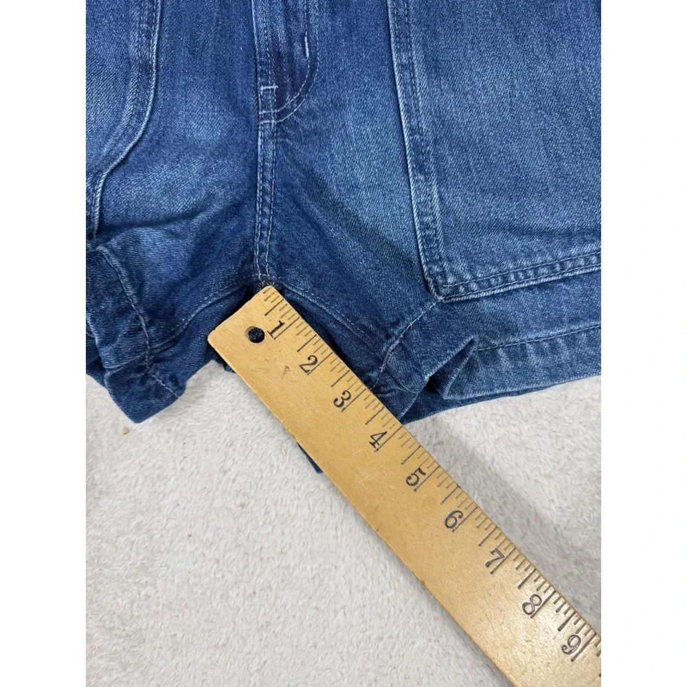 Gap Denim Shorts Womens Small Blue  High Waist Elastic Utility Carpenter